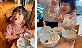 自分たちで作ったうどんを堪能