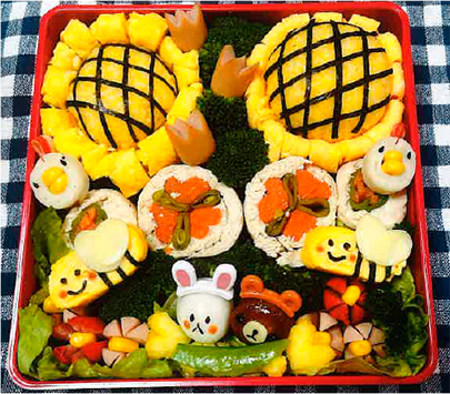 とても鮮やかな色の弁当