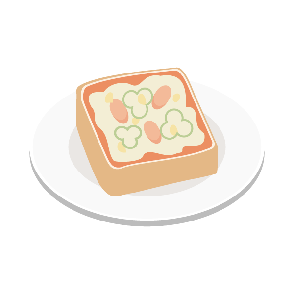 ピザトースト　1つ（牛乳・乳製品4つ）
