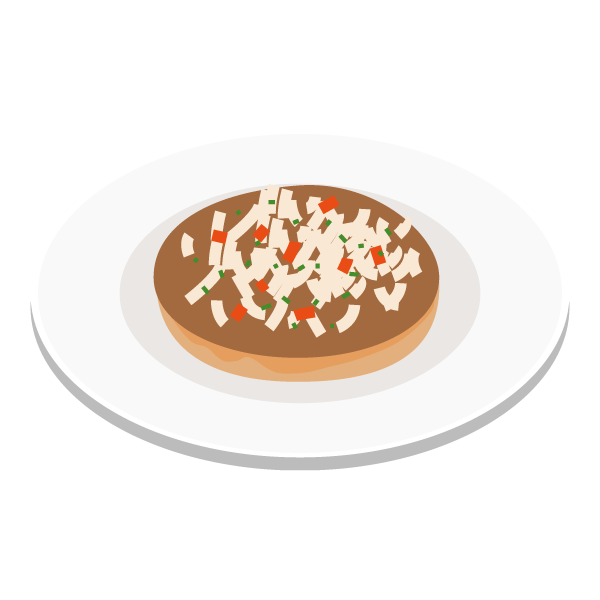 お好み焼き　1つ（副菜1つ、主菜3つ）