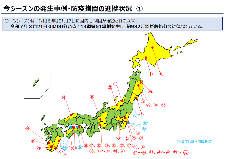 今シーズンの発生事例・防疫措置の進捗状況①