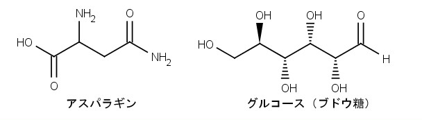 アスパラギン  グルコース（ブドウ糖）