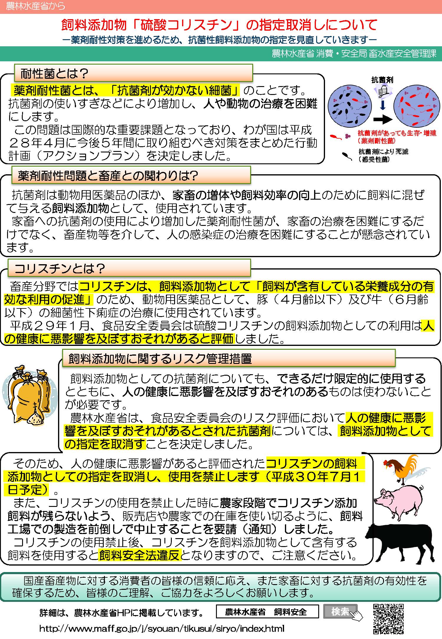 硫酸コリスチン指定取消しリーフレット
