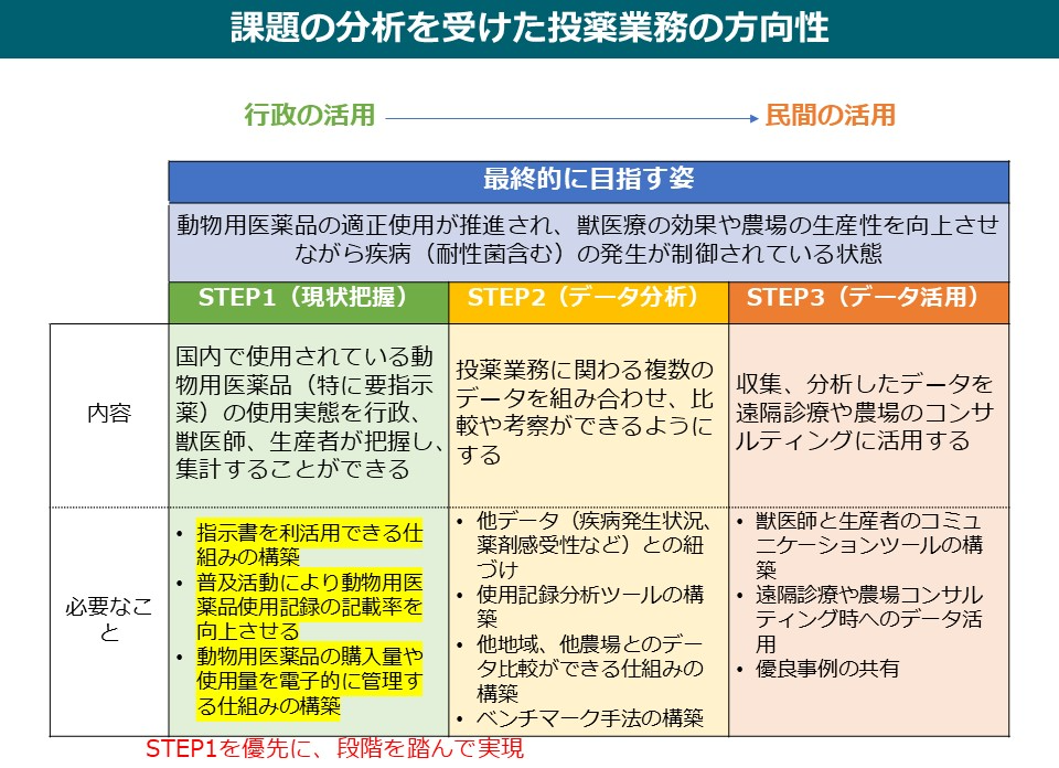 課題の分析を受けた投薬業務の方向性