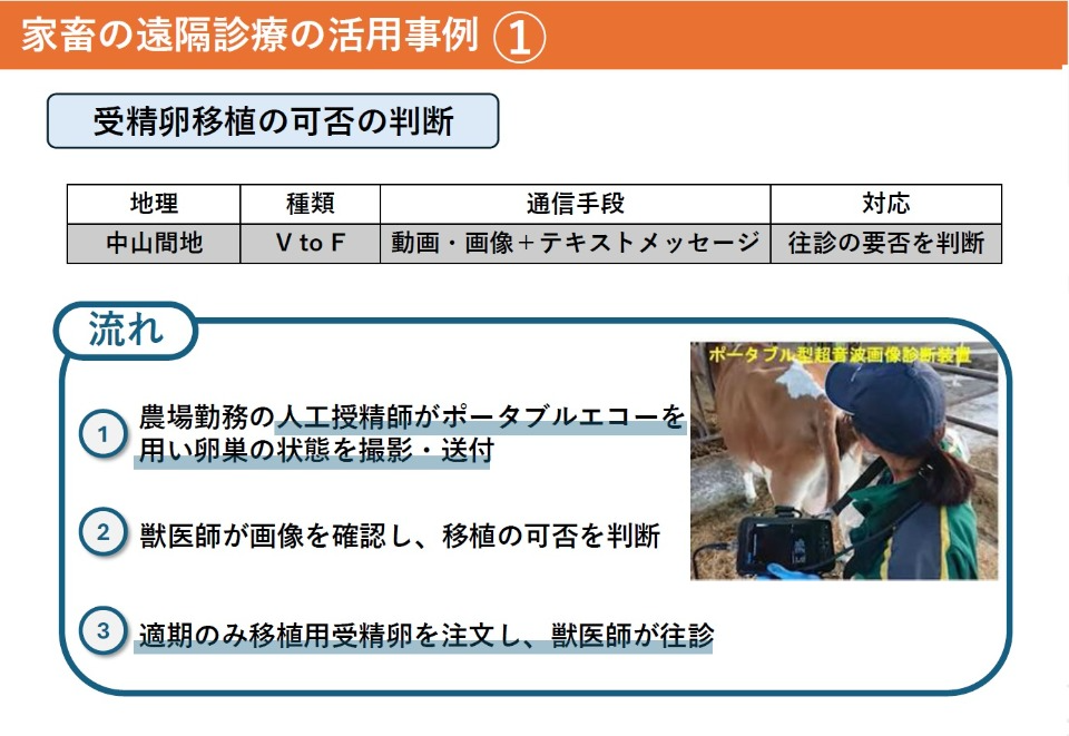 家畜の遠隔診療の活用事例1
