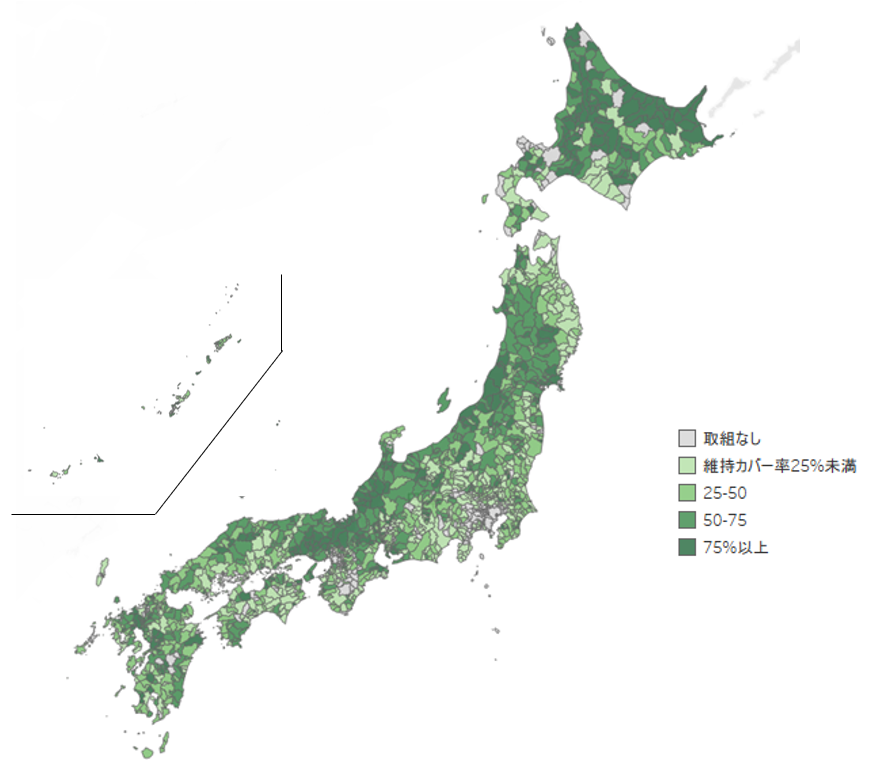 市町村カバー率区分ごとの地域分布