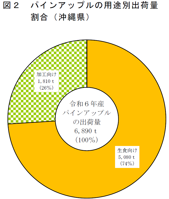 図2 パインアップルの用途別出荷量割合(沖縄県)
