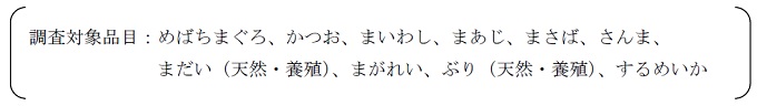 水産物の調査対象品目