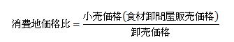 消費地価格比の計算式