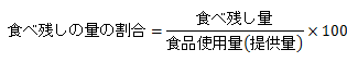 食べ残し量の割合の式
