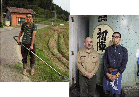 半農半Xの実践者（農業と酒蔵での勤務）