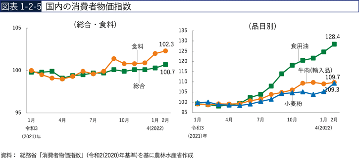 図表1-2-5　国内の消費者物価指数