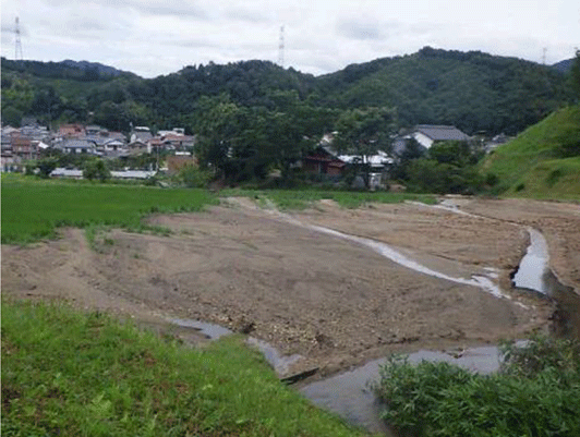 農地で土砂流入（島根県）（令和3年7月1日からの大雨）