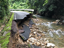 林道施設で路体の崩壊（島根県）（令和3年7月1日からの大雨）