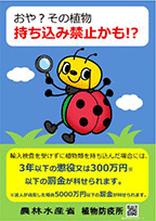 植物等の違法な持込みの注意喚起ポスター 植物等の違法な持込みの注意喚起ポスター