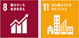 SDGsアイコン(目標8、11)