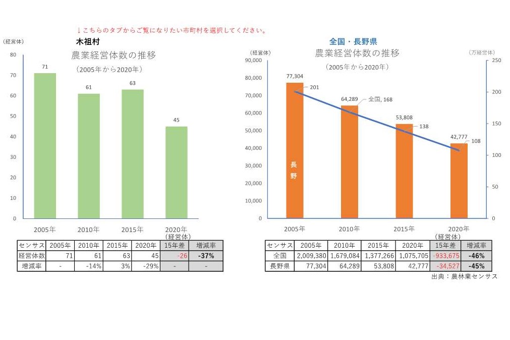 農業経営体の推移_木祖村