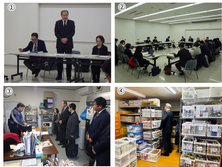 意見交換の様子と提供食材保管の様子