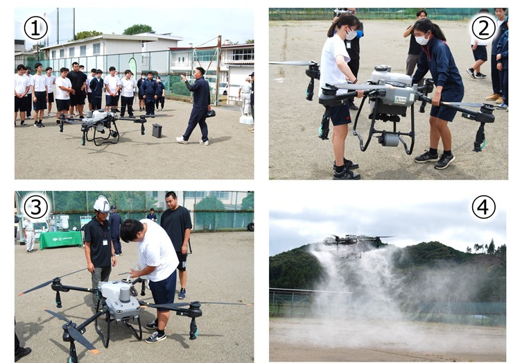 馬頭高校ドローン体験