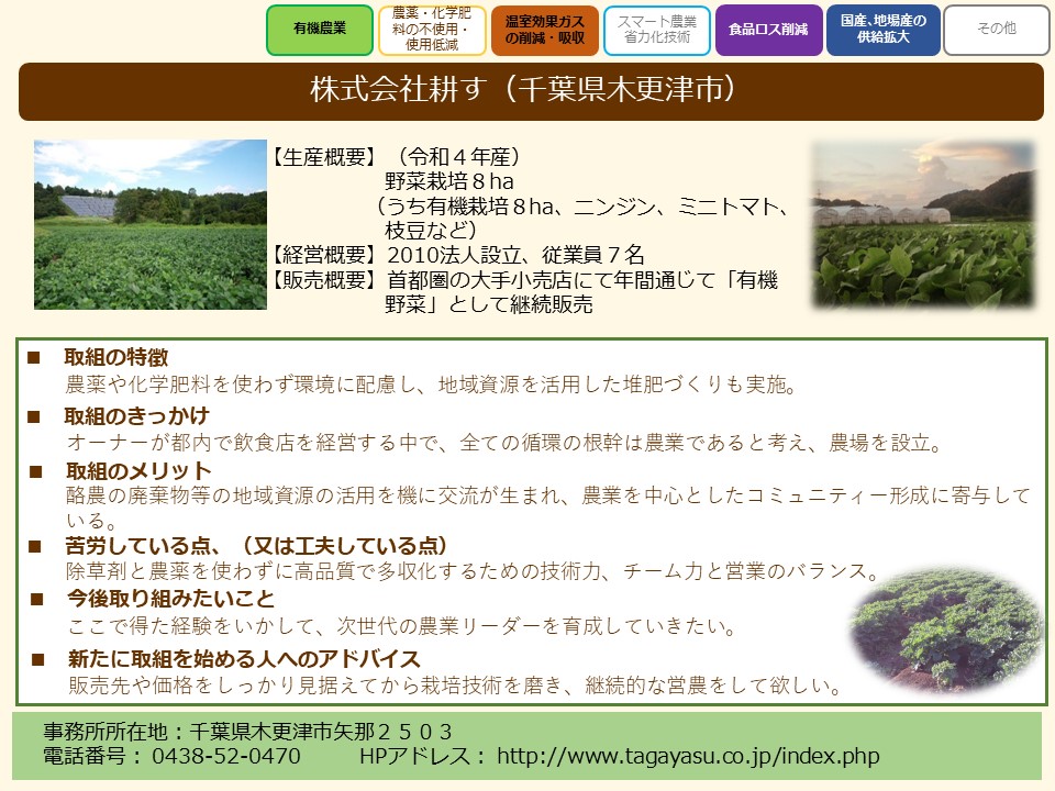 株式会社　耕す（千葉県）