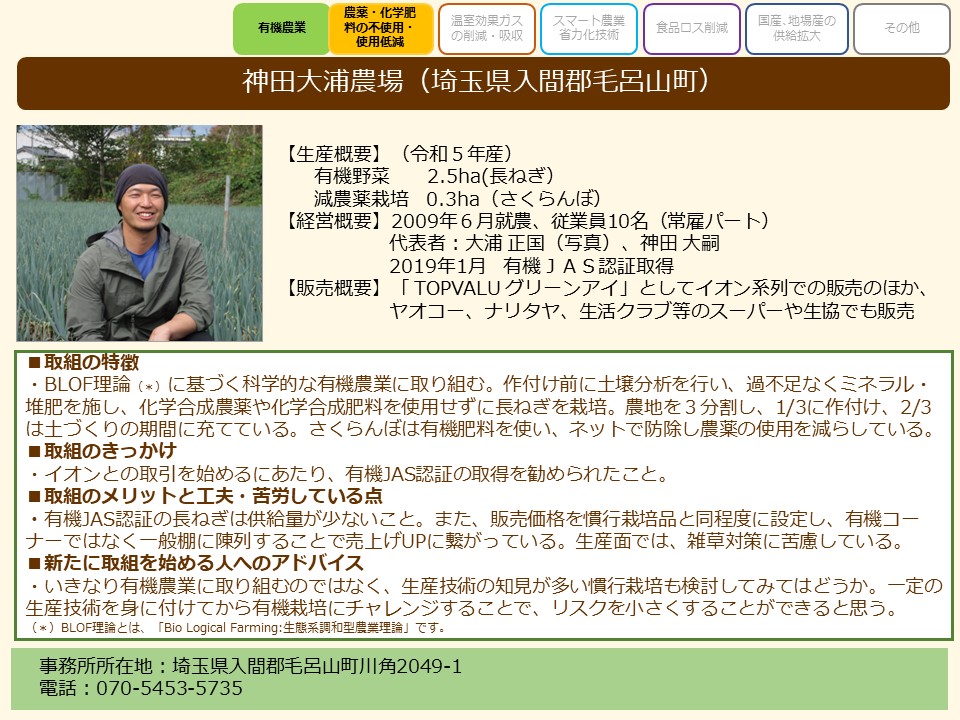 神田大浦農場(埼玉県入間郡毛呂山町)