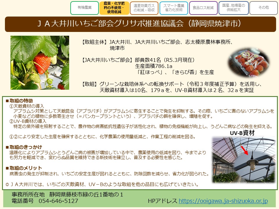 JA大井川いちご部会グリサポ推進協議会