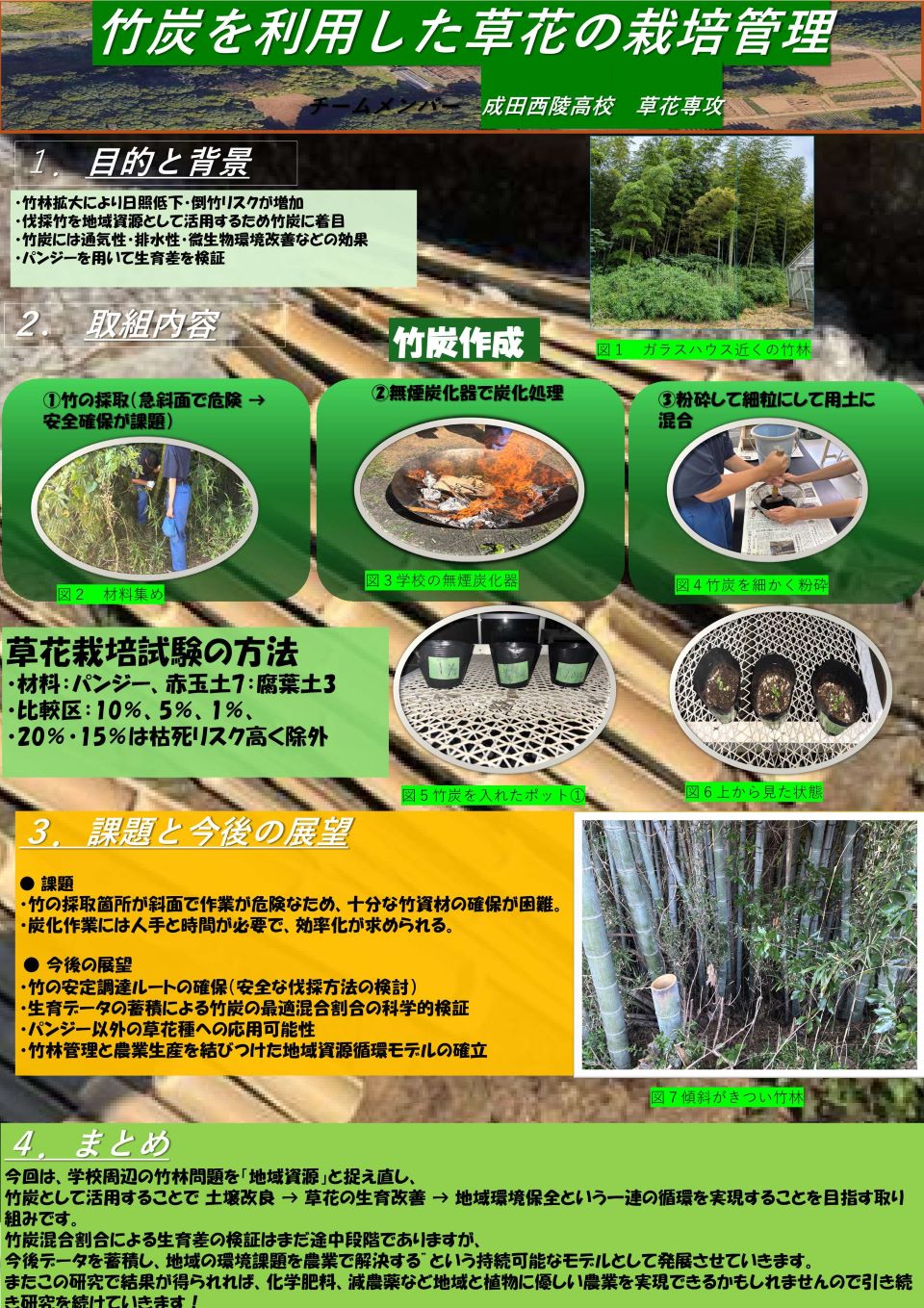 千葉県立成田西陵高等学校草花専攻成果物