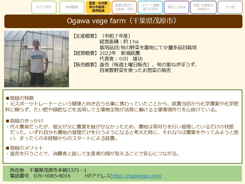 Ogawa vege farm（千葉県茂原市）