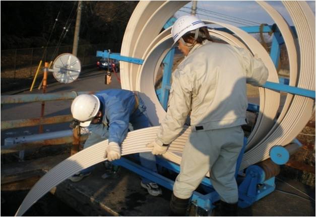 児玉幹線水路スペーサー取付状況写真