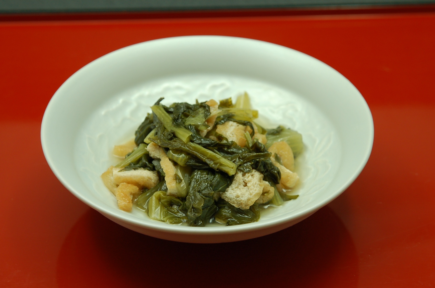 大和まなと薄揚げの煮もの（やまとまなとうすあげのにもの）