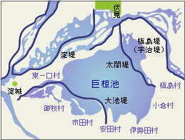 秀吉伏見築城～江戸期の巨椋池