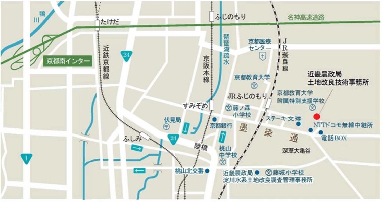 土地改良技術事務所の地図