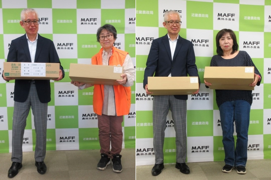 災害用備蓄食料をフードバンクに提供しました