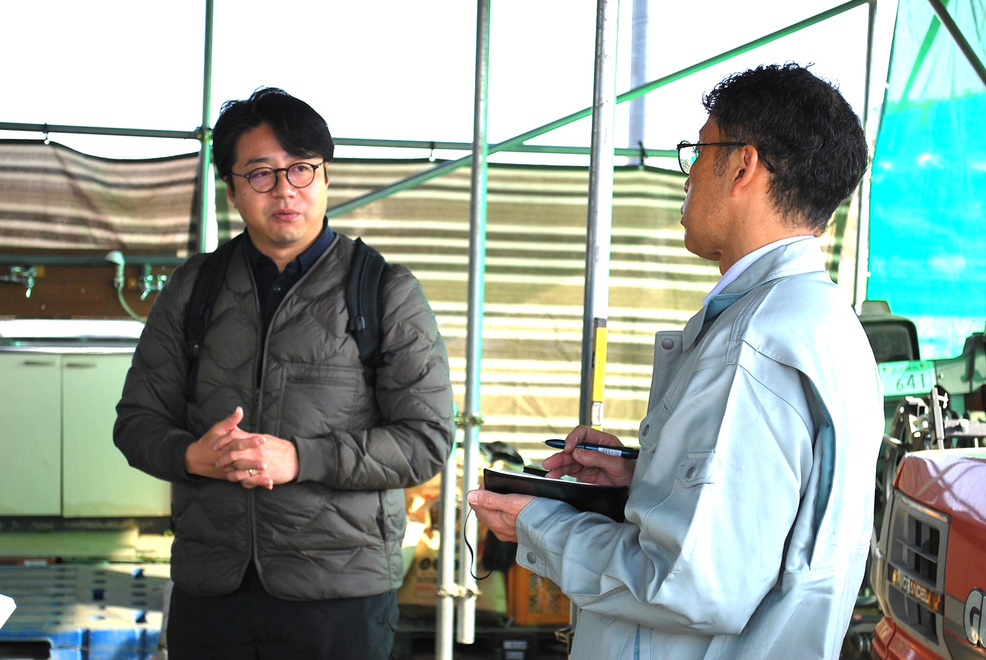 立ち話で意見交換