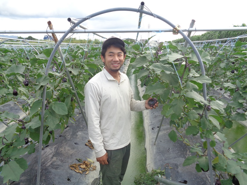 圃場に立つ大村拓矢氏