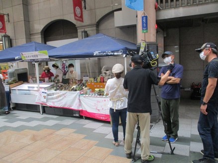 地元テレビ局の取材風景