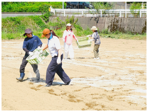 土壌改良剤の散布