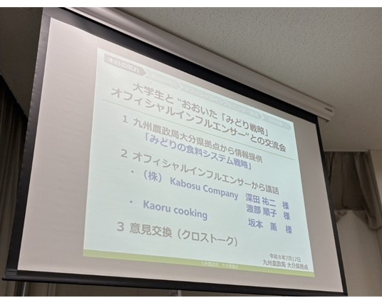 スクリーンに投影された資料