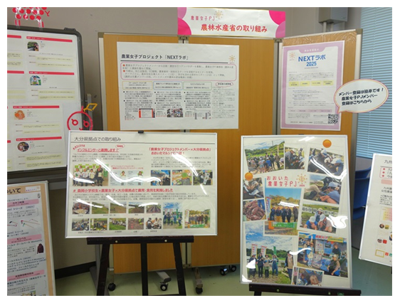 会場には農業女子に関するパネルをたくさん展示