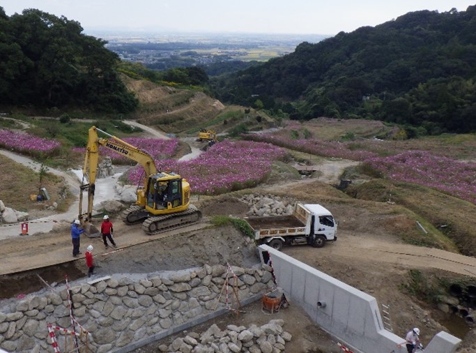 砂防ダムの工事