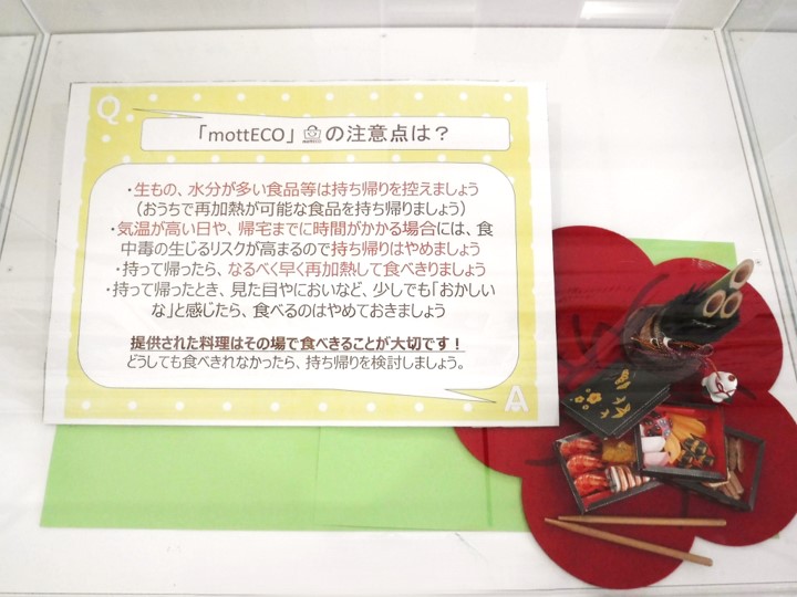 1階消費者の部屋ガラスケース内の展示風景