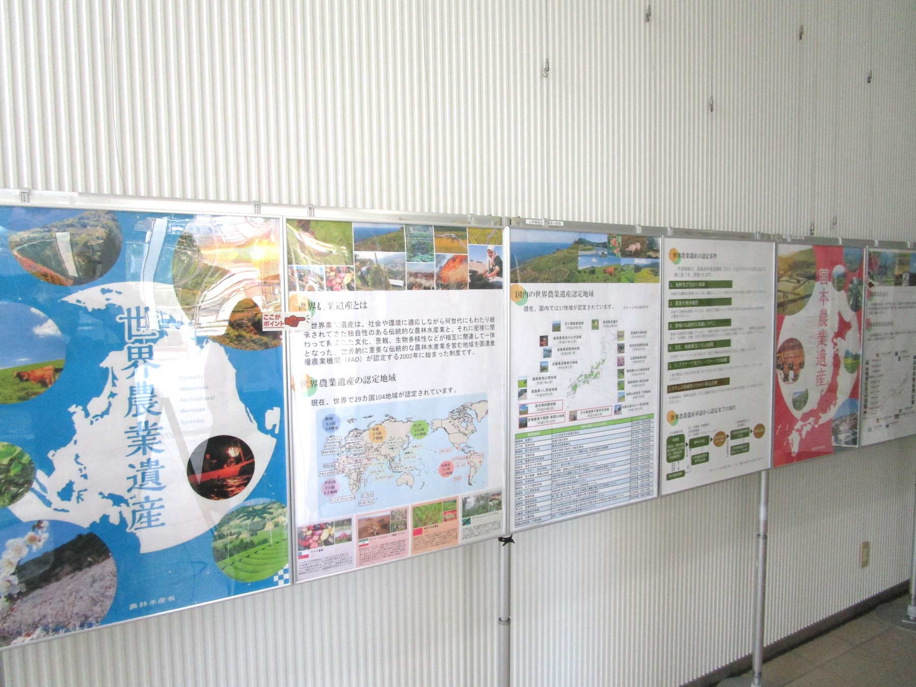 1階消費者の部屋南側からのパネル展示風景