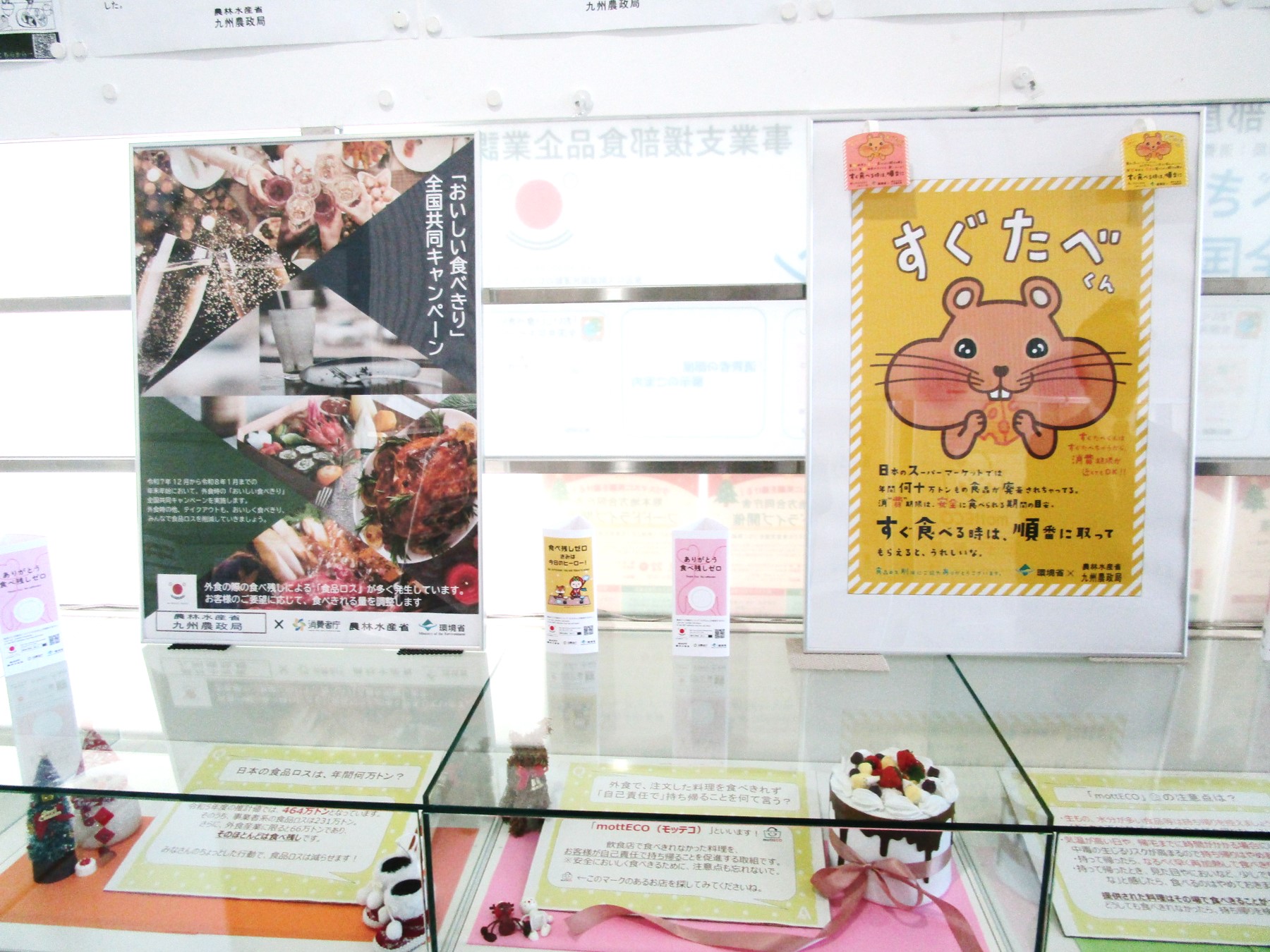 1階消費者の部屋ガラスケース側の展示風景