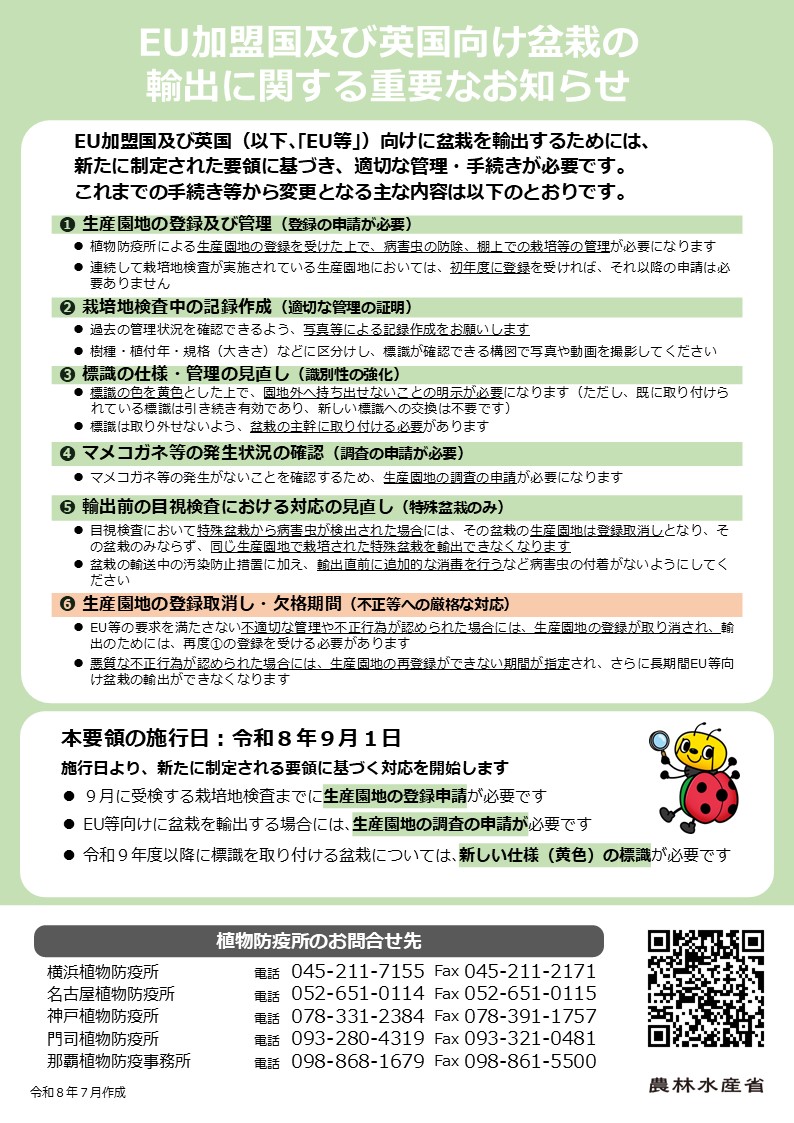 盆栽要領周知チラシ（裏面）