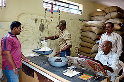 A food distribution shop in India