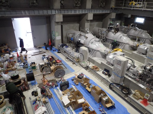 大和排水機場のポンプ設備据付状況