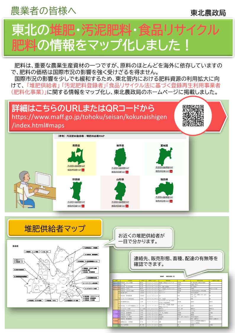 堆肥・汚泥肥料・食品リサイクル肥料MAP