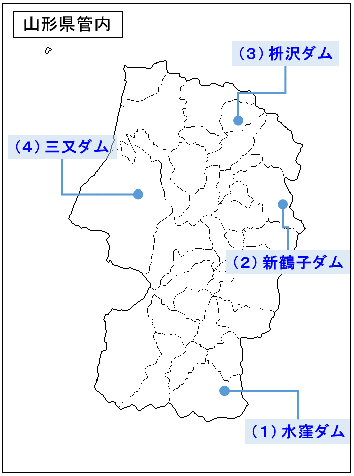 ダム位置図（秋田）