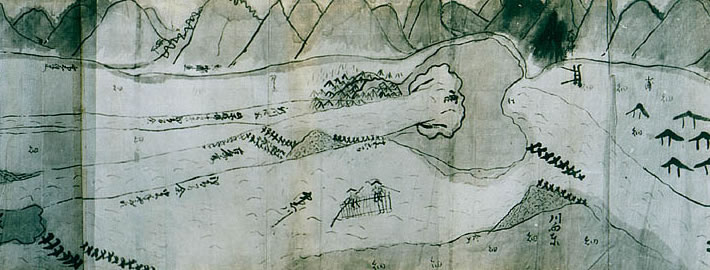 鹿妻穴堰の絵図面