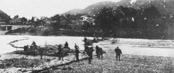 明治29年大倉（真入取入口）の工事落成の景